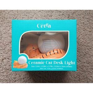 Cerra Ceramic Cat LED Desk Lamp Home Office Modern Lighting